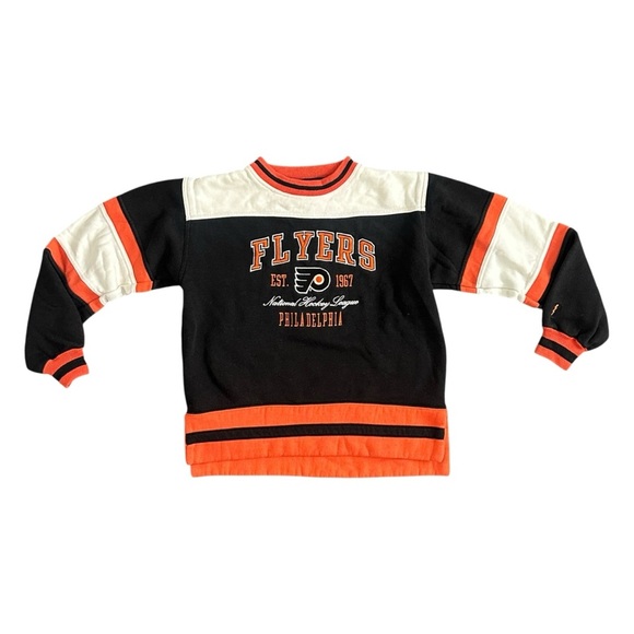 Vintage Philadelphia Flyers NHL Sweatshirt Pro Player Black/Orange Youth 14/16 - Picture 1 of 5